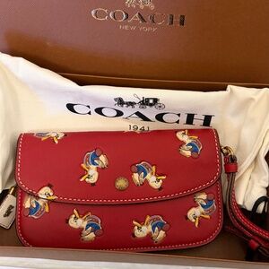 Coach Rare Dr. Doodle Duck Red Clutch Bag